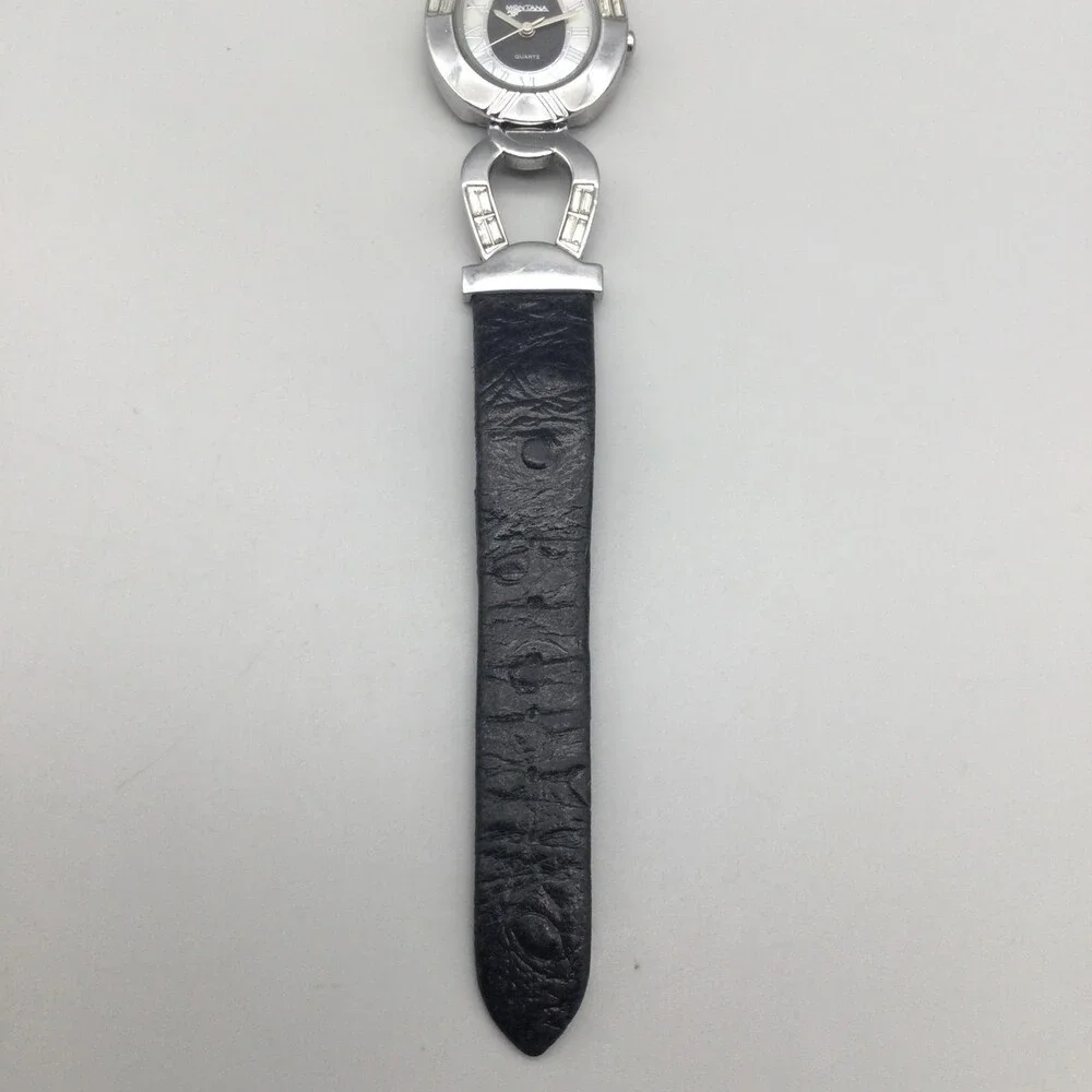 Montana MT181 Womens Watch 25mm Silver Tone Horseshoe Leather Band New Battery